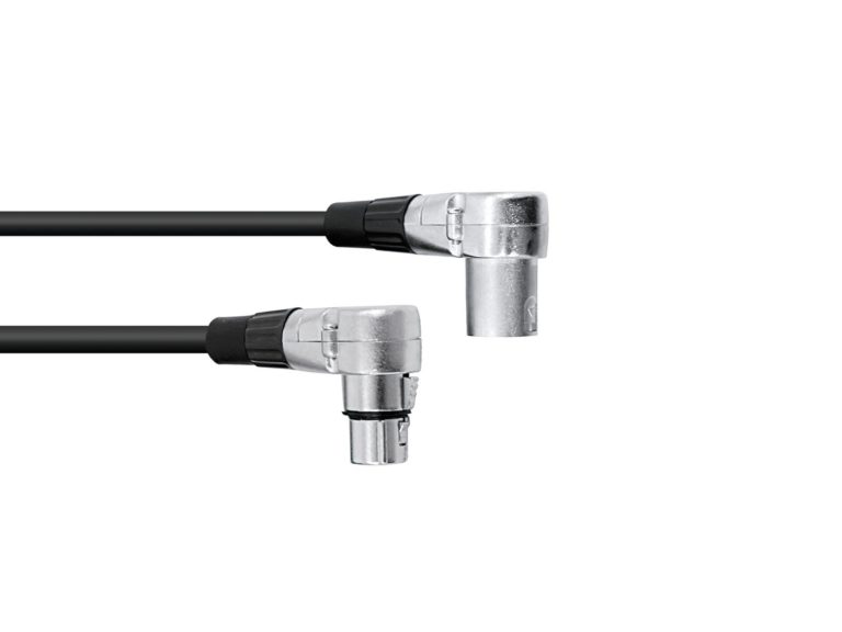 OMNITRONIC XLR cable 3pin 1.5m 90° bk