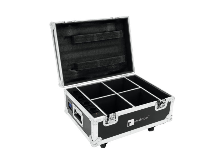 ROADINGER Flightcase 4x AKKU UP-4 QuickDMX with charging functio