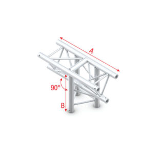 T-Cross vertical 3-way, apex down Taglio a T verticale 3 vie apice giù connettori inclusi