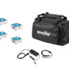 EUROLITE Set 4x AKKU Flat Light 3 sil + Charger + Soft-Bag