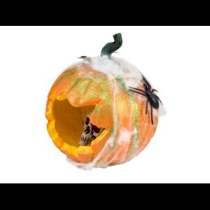 EUROPALMS Halloween Pumpkin in Spider Web, 25cm