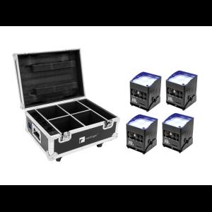 EUROLITE Set 4x AKKU IP UP-4 QCL Spot QuickDMX + Flightcase with