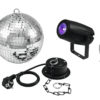 EUROLITE Mirror Ball 20cm with motor + LED PST-5 QCL Spot bk