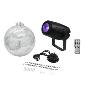 EUROLITE Mirror Ball 30cm with motor + LED PST-5 QCL Spot bk