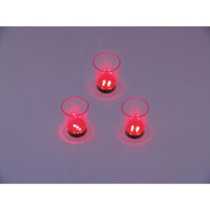 EUROPALMS LED Glass 2oz with Dice Play, red, 3x