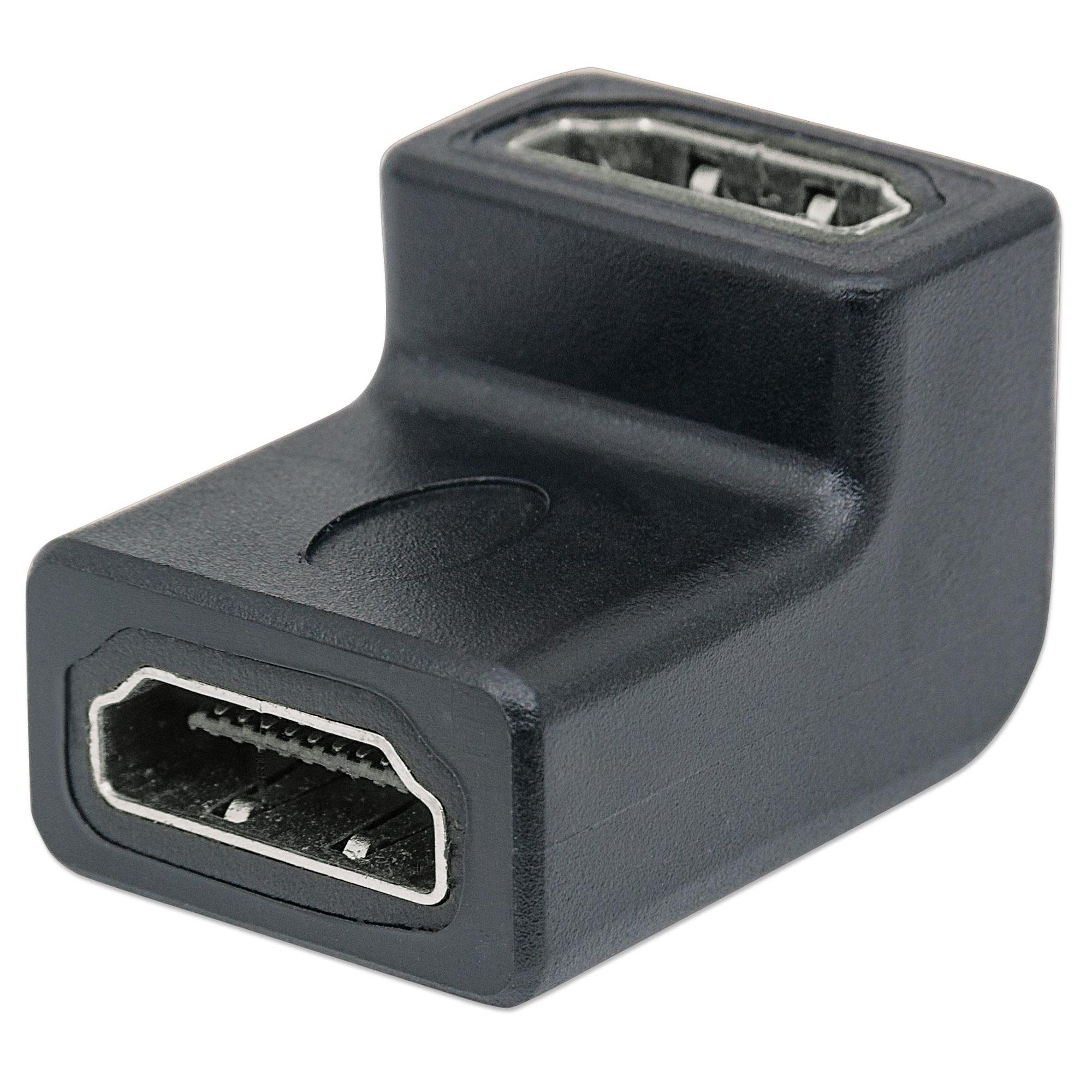 Adattatore HDMI A Femmina / A Femmina Angolato Nero