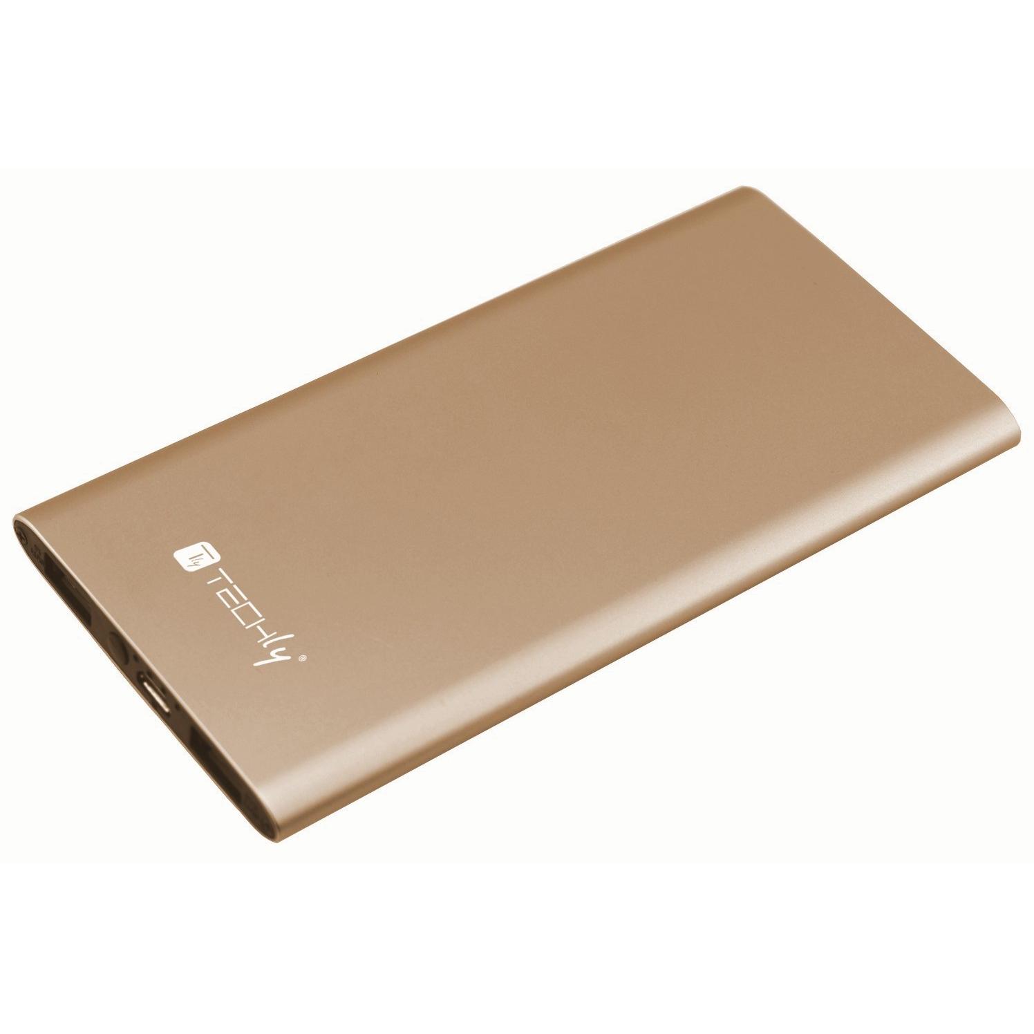 Carica Batterie Power Bank Slim per Smartphone Tablet 5000mAh USB Oro