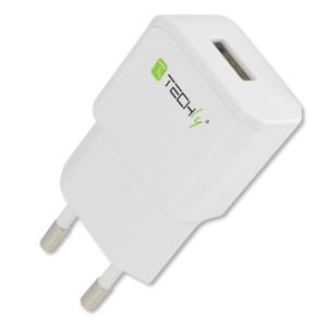 Caricatore USB 2,1A Compatto Spina Europea 2pin Bianco