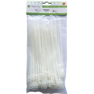 Fascette Fermacavi con Occhiello 200x4,8mm in Nylon 100pz Bianco