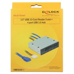 Lettore Interno di Memorie da 3.5'' con Hub 4 porte USB3.0