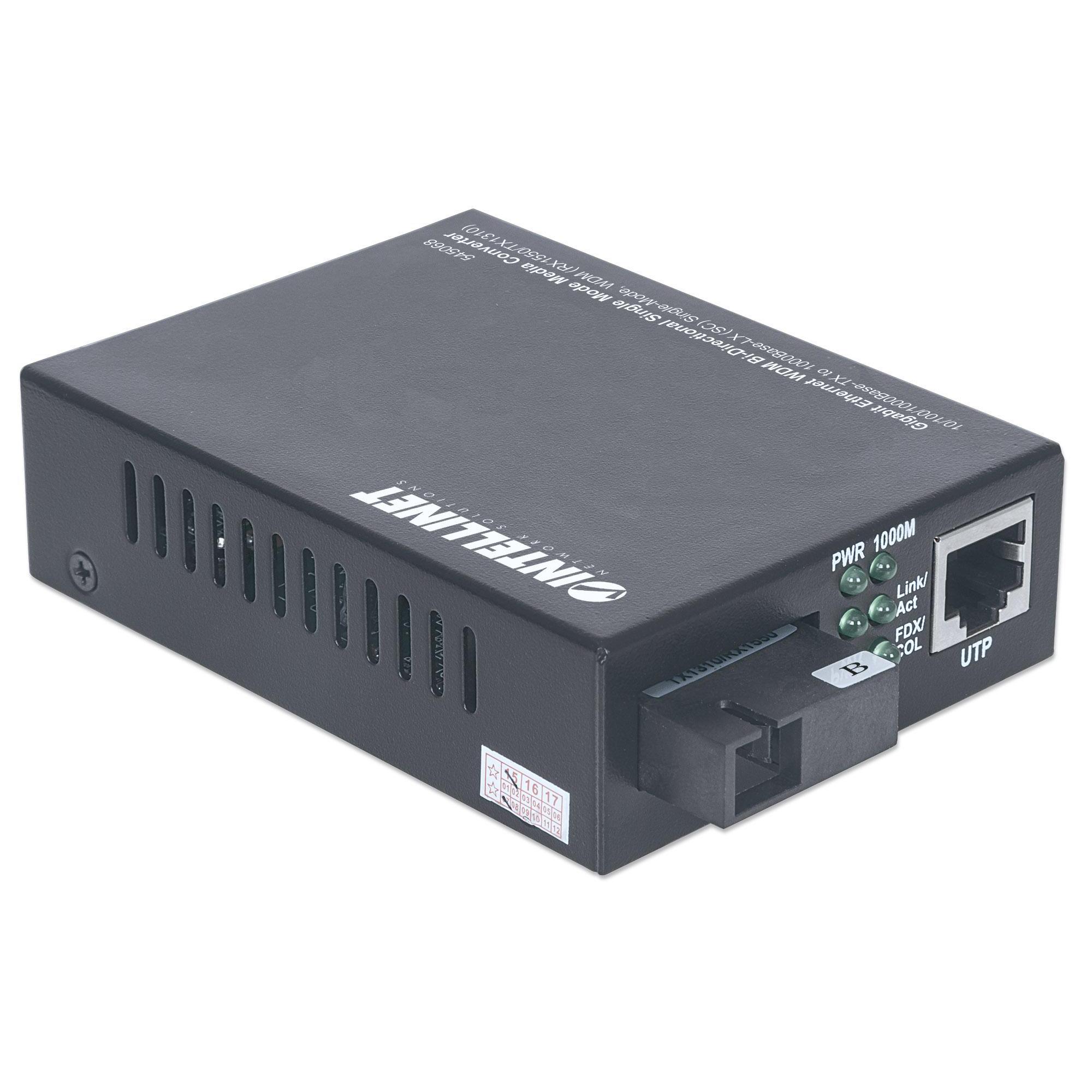 Media converter Gigabit Ethernet WDM Bidirezionale Single Mode RX1550/TX1310