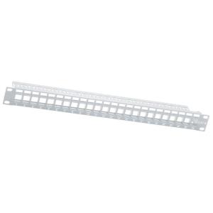 Pannello Patch Modulare 24 posti RJ45 Keystone UTP 1HE Grigio