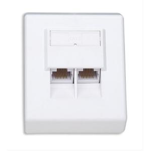 Presa a Muro RJ45 Cat.6 Esterna 2 Porte UTP Bianco