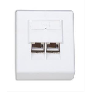 Presa a muro RJ45 Cat 6 esterna 2 porte, FTP, colore bianco