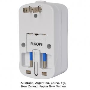 Adattatore Universale da Viaggio da 2A per Prese Elettriche 2 USB