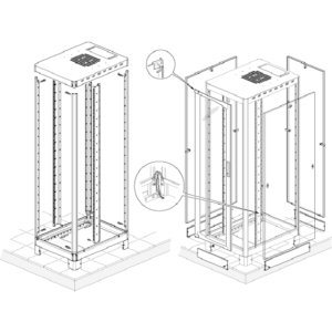 Armadio Rack 19'' 600x600 33 Unita' Grigio