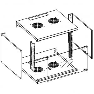 Armadio Rack 19'' a Muro 6U prof. 320 Nero Assemblato