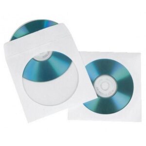 Buste Porta CD/DVD di Carta 100 Micron con Oblò e Aletta 100 pz