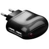 Caricatore 2 USB 2,1A Spina Europea 2 pin Nero