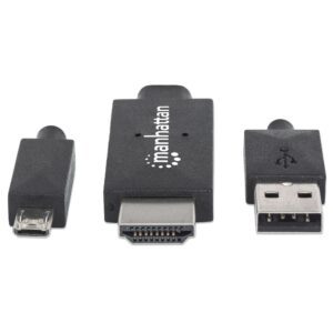 Cavo Adattatore MHL 11 Pin MicroUSB HDMI HDTV 1.5m Nero