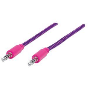 Cavo Audio con Guaina Intrecciata 1,8m Viola/Fucsia