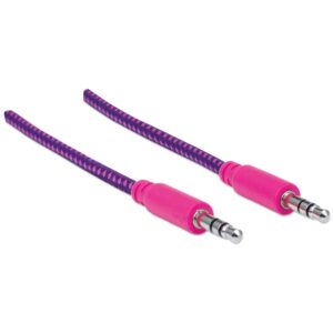 Cavo Audio con Guaina Intrecciata 1,8m Viola/Fucsia