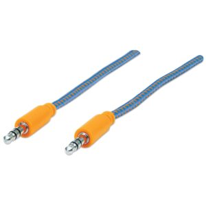Cavo Audio con Guaina Intrecciata 1m Blu/Arancione con Blister