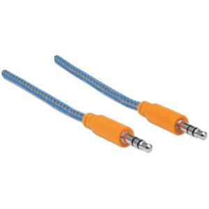 Cavo Audio con Guaina Intrecciata 1m Blu/Arancione con Blister