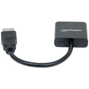 Cavo Convertitore HDMI a VGA con MicroUsb 30cm Nero