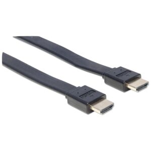 Cavo Flat HDMI 2.0 HighSpeed con Ethernet 0,5m Nero