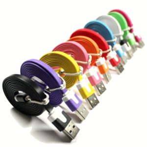 Cavo Flat USB AM a Micro USB M Azzurro 1m