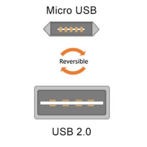 Cavo High Speed USB a MicroUSB Reversibile 0,6m Nero