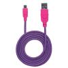 Cavo Micro USB Guaina Intrecciata USB2.0 A M/MicroB M 1m Viola/Fucsia