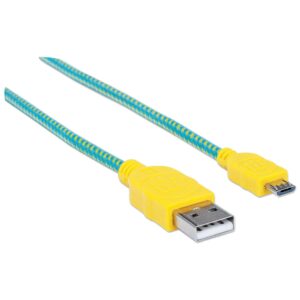 Cavo Micro USB Guaina Intrecciata USB2.0 A M/MicroB M Azzurro Blister