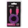 Cavo Micro USB Guaina Intrecciata USB2.0 A M/MicroB M Viola Blister