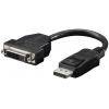 Cavo Monitor DisplayPort Maschio a DVI-D Femmina 20 cm Nero