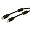 Cavo USB 2.0 A M / B M 1.8m con Ferrite Doppia Schermatura Nero