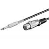 Cavo XLR Cannon femmina a Jack 6.35 maschio 6 mt. Mono nero