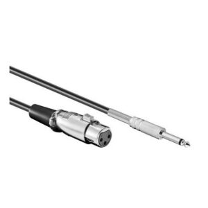 Cavo XLR Cannon femmina a Jack 6.35 maschio 6 mt. Mono nero