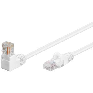 Cavo di rete Patch Connettore Angolato 90° CCA Cat. 5e UTP 0,5m Bianco