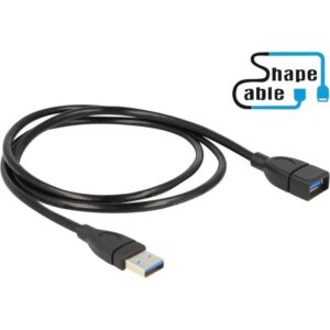 Cavo semi-rigido USB3.0 A Maschio / A Femmina 35cm Nero