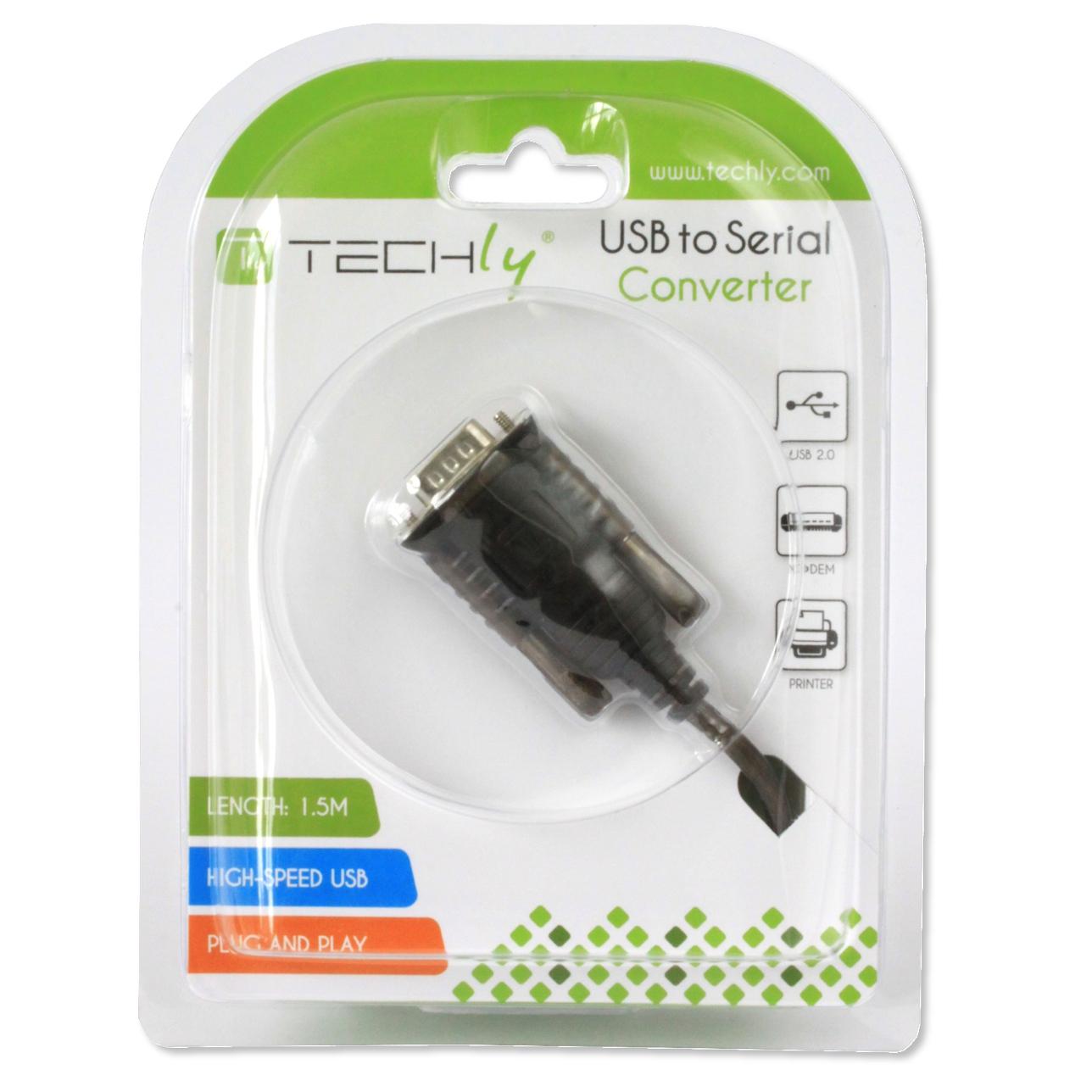 Convertitore Adattatore Techly da USB 2.0 a Seriale in Blister