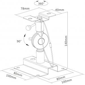 Coppia Staffe Speakers a Parete / Soffitto con Fune di Sicurezza