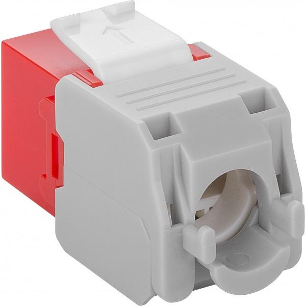 Frutto Keystone RJ45 Cat6A UTP 500MHz Rosso