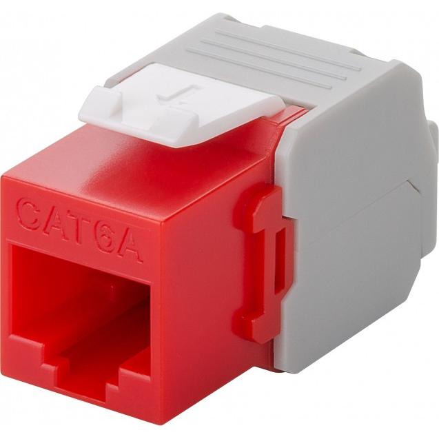 Frutto Keystone RJ45 Cat6A UTP 500MHz Rosso