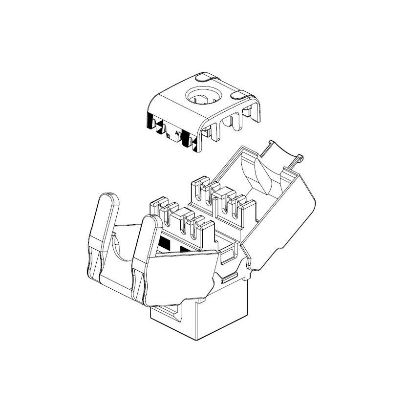 Frutto Keystone RJ45 UTP Cat. 6 Nero Tooless