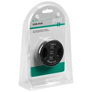 Hub USB 2.0 3 porte In-Desk diametro 6 cm