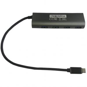 Hub USB-C 3.1 Gen1 SuperSpeed 4 Porte, Alluminio