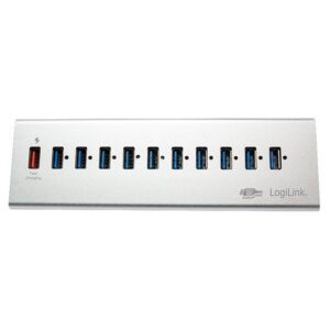 Hub USB3.0 11 Porte in Alluminio con Ricarica Veloce