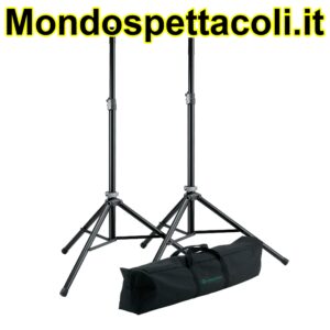 K&M black Speaker stand package 21449-000-55